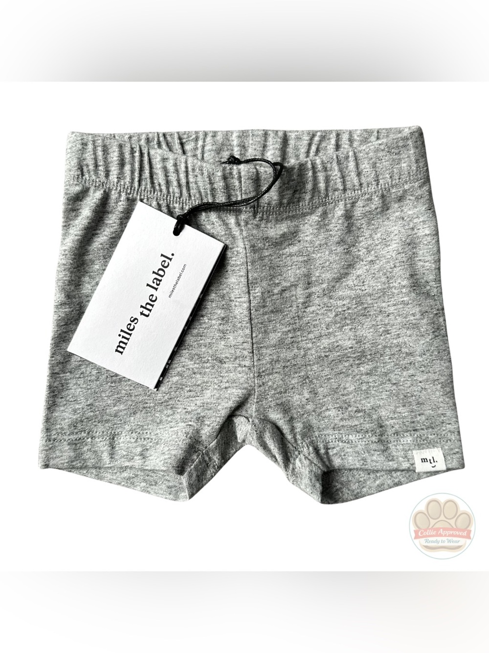 miles the label - Kids Gray Stretch Organic Cotton Shorts